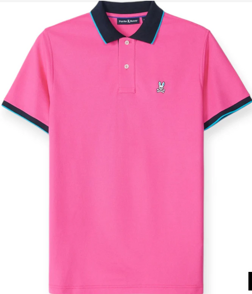 Psycho Bunny Troy Pique Polo Fuchsia Purple
