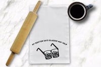 Bourbon Glasses Tea Towel