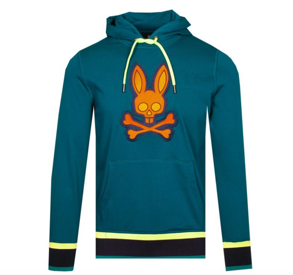 Psycho Bunny Corby Twill Logo Hoodie - Midnight Ocean