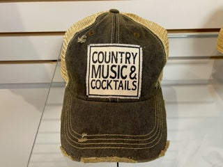 Distressed Baseball Cap Country Music & Cocktails