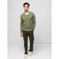 SMF Long Sleeve V-Neck Sweater Green
